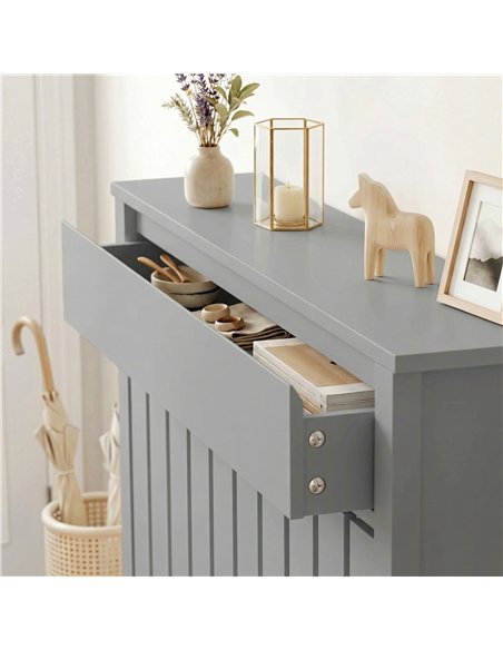 HOMCOM 93 x 88.5cm Rustic-Look Radiator Cover - Grey - pic 191900 | FastDaddyshop
