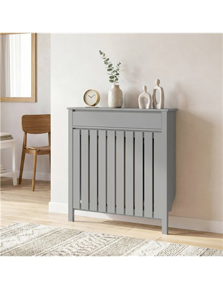 HOMCOM 93 x 88.5cm Rustic-Look Radiator Cover - Grey - pic 191901 | FastDaddyshop