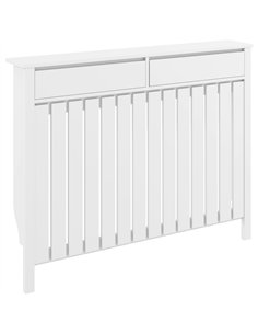 HOMCOM 93 x 119cm Rustic-Look Radiator Cover - White