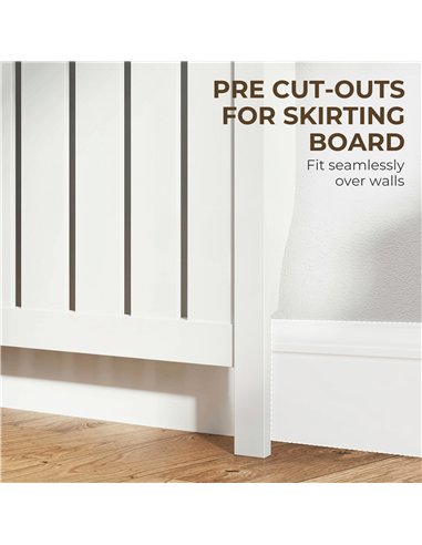 HOMCOM 93 x 119cm Rustic-Look Radiator Cover - White