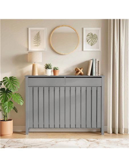 HOMCOM 93 x 119cm Modern Radiator Cover - Grey - pic 191912 | FastDaddyshop