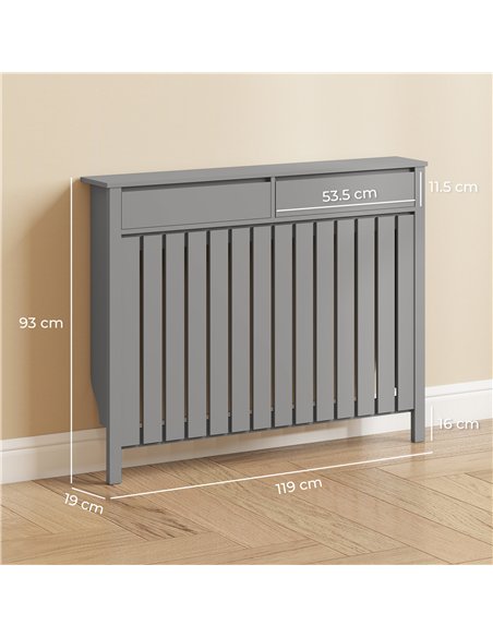 HOMCOM 93 x 119cm Modern Radiator Cover - Grey - pic 191913 | FastDaddyshop