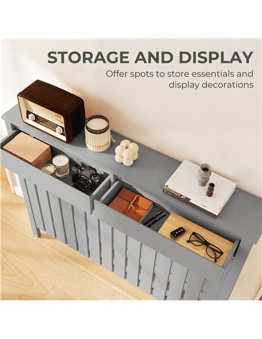 HOMCOM 93 x 119cm Modern Radiator Cover - Grey