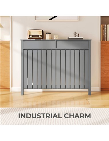 HOMCOM 93 x 119cm Modern Radiator Cover - Grey