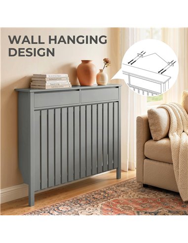 HOMCOM 93 x 119cm Modern Radiator Cover - Grey