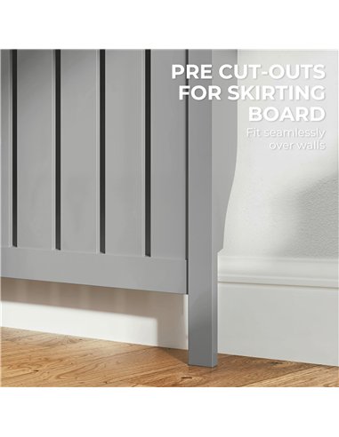 HOMCOM 93 x 119cm Modern Radiator Cover - Grey