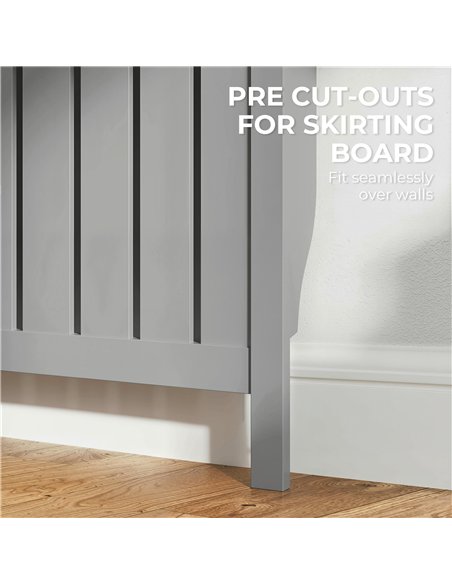 HOMCOM 93 x 119cm Modern Radiator Cover - Grey - pic 191917 | FastDaddyshop
