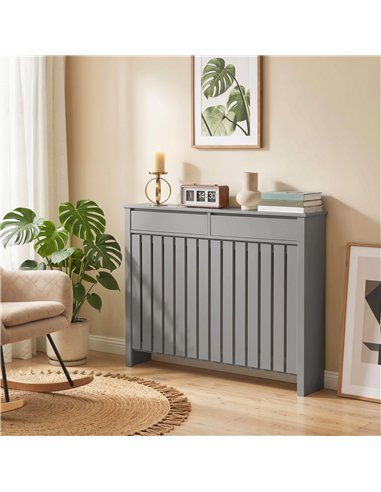 HOMCOM 93 x 119cm Modern Radiator Cover - Grey
