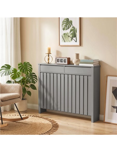 HOMCOM 93 x 119cm Modern Radiator Cover - Grey - pic 191919 | FastDaddyshop