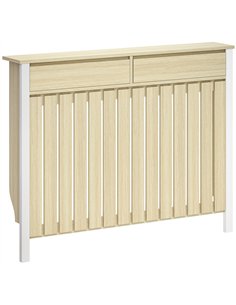 HOMCOM 93 x 119cm Rustic-Look Radiator Cover - Oak