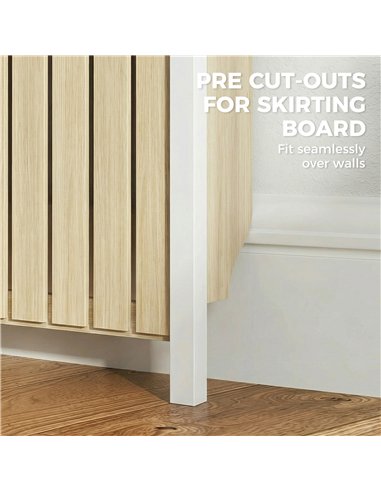 HOMCOM 93 x 119cm Rustic-Look Radiator Cover - Oak