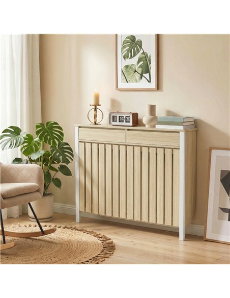 HOMCOM 93 x 119cm Rustic-Look Radiator Cover - Oak - pic 191928 | FastDaddyshop