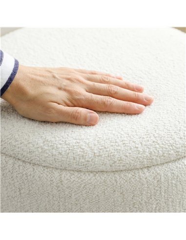 HOMCOM Nesting Round Ottoman with Storage Set of 2 - Cream/Grey