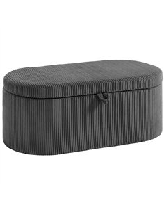 HOMCOM Storage Ottoman, Corduroy Upholstered Ottoman Storage Box with Padded Seat, 105 x 51 x 49 cm, Dark Grey