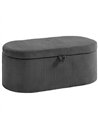 HOMCOM Storage Ottoman, Corduroy Upholstered Ottoman Storage Box with Padded Seat, 105 x 51 x 49 cm, Dark Grey