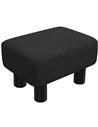 HOMCOM Linen Fabric Footstool Ottoman Cube with 4 Plastic Legs, Black