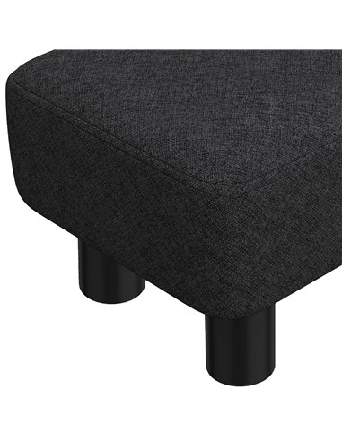 HOMCOM Linen Fabric Footstool Ottoman Cube with 4 Plastic Legs, Black