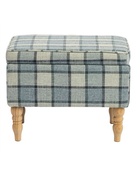 HOMCOM Linen Fabric Upholstered Footstool, Rectangular Storage Stool with Removable Top, Padded Seat and Hidden Space, Grey - pic 192055 | FastDaddyshop