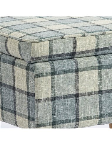 HOMCOM Linen Fabric Upholstered Footstool, Rectangular Storage Stool with Removable Top, Padded Seat and Hidden Space, Grey