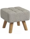 HOMCOM Linen-Look Square Padded Footstool - Light Brown