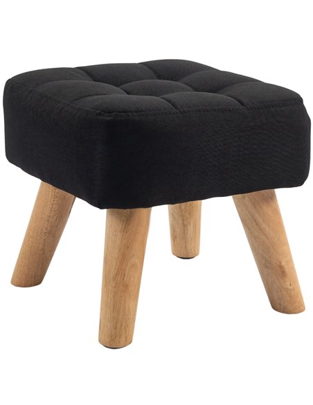 HOMCOM Linen-Look Square Padded Footstool - Black - pic 192091 | FastDaddyshop