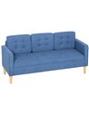HOMCOM 3 Seater Sofa, 169cm Couch with Hidden Storage, Wood Legs, Blue