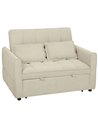 HOMCOM 2 Seater Sofa Bed, 3-in-1 Convertible Sleeper Sofa with Click-clack Adjustable Backrest and 2 Pillows, Light Brown
