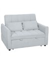 HOMCOM 2 Seater Sofa Bed, 3-in-1 Convertible Sleeper Sofa with Click-clack Adjustable Backrest and 2 Pillows, Light Grey