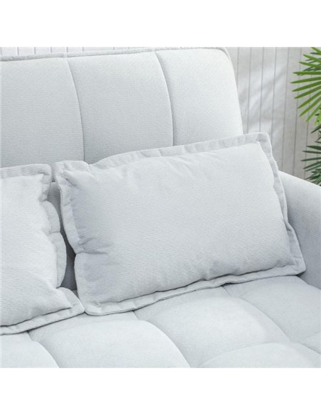 HOMCOM 2 Seater Sofa Bed, 3-in-1 Convertible Sleeper Sofa with Click-clack Adjustable Backrest and 2 Pillows, Light Grey - pic 192188 | FastDaddyshop