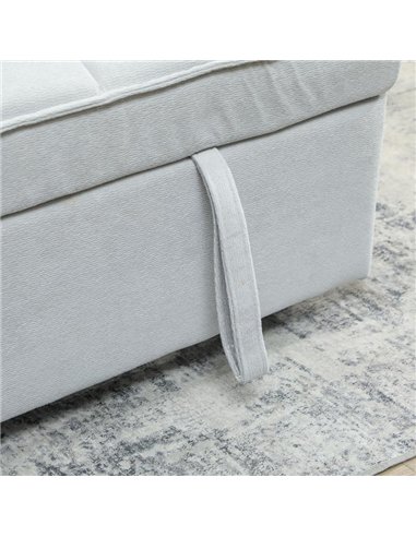 HOMCOM 2 Seater Sofa Bed, 3-in-1 Convertible Sleeper Sofa with Click-clack Adjustable Backrest and 2 Pillows, Light Grey