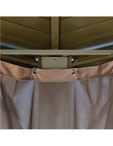 Outsunny 3.65x3m Hardtop Gazebo with Aluminum Alloy Frame, Double Roof, Brown
