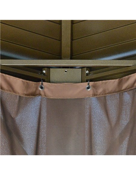 Outsunny 3.65x3m Hardtop Gazebo with Aluminum Alloy Frame, Double Roof, Brown - pic 19221 | FastDaddyshop