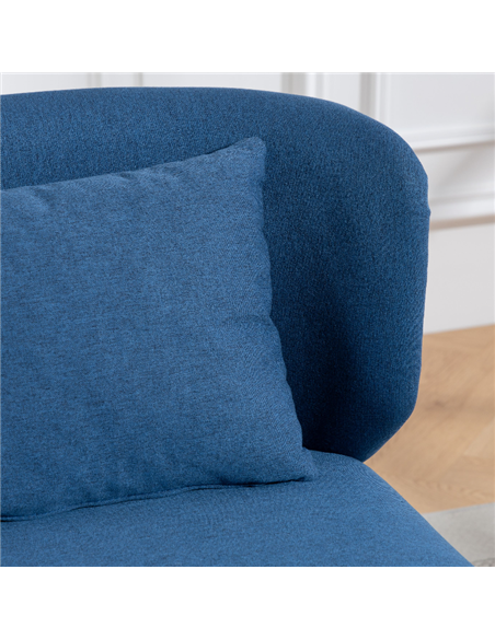 HOMCOM 2 Seater Sofa, Linen-look Fabric Small Sofa with Wing Back, Thick Seat, Metal Legs, Dark Blue - pic 192225 | FastDaddyshop