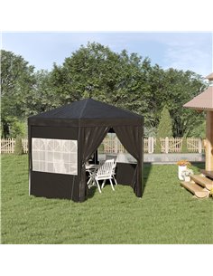 Outsunny 3.9m Gazebo with 6 Removable Side Walls, Windows and Doors, Black 2