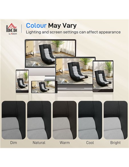 HOMCOM Floor Chair, Folding Floor Sofa with Adjustable Backrest, Wide Seat, Swivel Base, Black - pic 192233 | FastDaddyshop