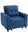 HOMCOM 3-in-1 Single Sofa Bed, Convertible Sleeper Chair Bed - Dark Blue