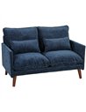 HOMCOM 2 Seater Sofa, Loveseat Sofa with Spring Cushions, Wide and Deep Seat, Wood Legs, Blue