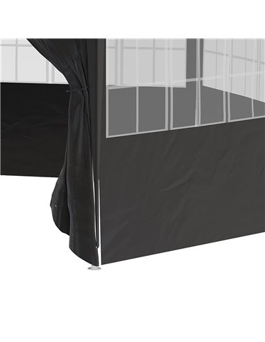 Outsunny 3.9m Gazebo Canopy Party Tent with 6 Removable Side Walls for Outdoor Event with Windows and Doors, Black
