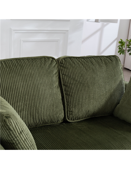 HOMCOM 2 Seater Sofa, 140 cm Loveseat Sofa with Spring Cushions, Metal Legs, 2 Pillows, Dark Green - pic 192341 | FastDaddyshop