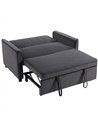 HOMCOM 2 Seater Sofa Bed, 3-in-1 Convertible Pull Out Sleeper Sofa with Clik-Clack Adjustable Backrest, Dark Grey