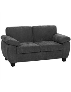 HOMCOM 2 Seater Sofa, 156cm Chenille Loveseat Sofa, Dark Grey