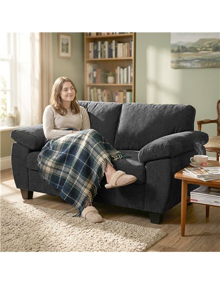 HOMCOM 2 Seater Sofa, 156cm Chenille Loveseat Sofa, Dark Grey - pic 192407 | FastDaddyshop