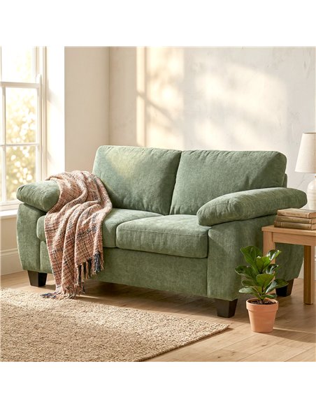 HOMCOM 2 Seater Sofa, 156cm Chenille Loveseat Sofa, Dark Green - pic 192422 | FastDaddyshop