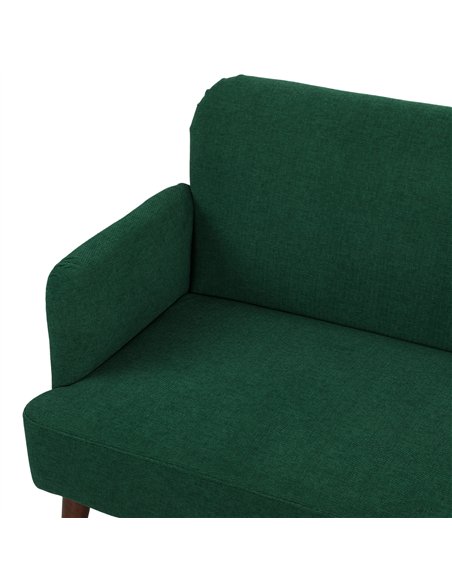 HOMCOM Velvet Feel Fabric 2 Seater Sofa, Small Sofa Loveseat with 21cm Thick Padding and Wood Legs, Dark Green - pic 192439 | FastDaddyshop