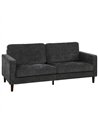 HOMCOM 3 Seater Sofa Button Tufted Upholstered Velvet Couch with Wood Legs for Living Room, Dark Grey