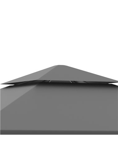Outsunny 3x3m Steel Gazebo with 2 Tier Vented Roof, Decorative Frame, Grey