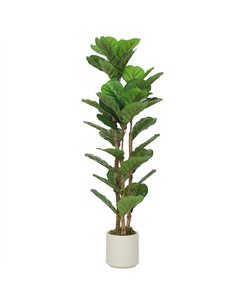 HOMCOM 120cm Artificial Fiddle Leaf Fig Tree - Green