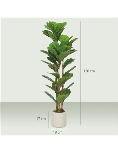 HOMCOM 120cm Artificial Fiddle Leaf Fig Tree - Green