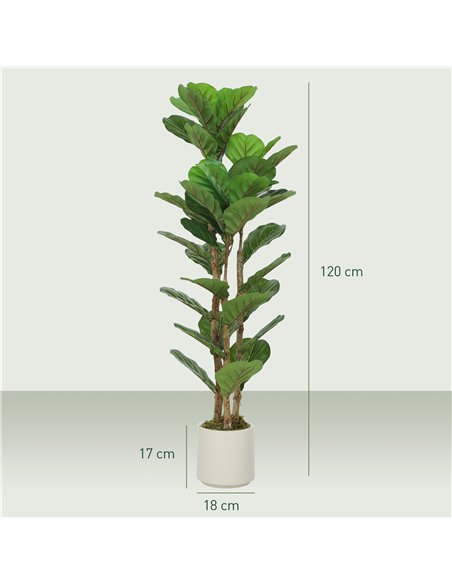 HOMCOM 120cm Artificial Fiddle Leaf Fig Tree - Green - pic 192525 | FastDaddyshop