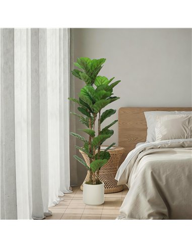 HOMCOM 120cm Artificial Fiddle Leaf Fig Tree - Green